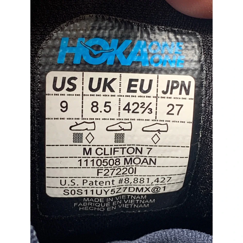 Hoka One Clifton 7 Blue Green Running Shoes Men's‎ Sz 9